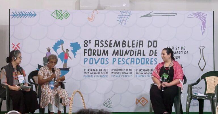 The Women’s Assembly in Brazil opened with introductions, as participants marked their locations on a world map and shared symbolic representations of women to build connection.